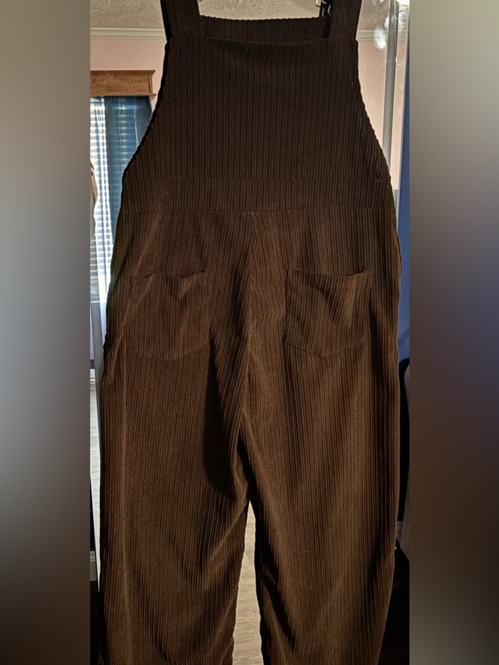 Women's Brown Corduroy Overalls Jumpsuit - Picture 3 of 4